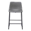 Banco Mostrador para Bar y Barra - ZUO SMART - Varios Colores - Asiento y Respaldo Tapizados en Piel Sintética - Gris Carbón
