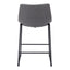 Banco Mostrador para Bar y Barra - ZUO SMART - Varios Colores - Asiento y Respaldo Tapizados en Piel Sintética - Gris Carbón
