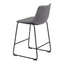 Banco Mostrador para Bar y Barra - ZUO SMART - Varios Colores - Asiento y Respaldo Tapizados en Piel Sintética - Gris Carbón