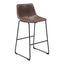 Banco Alto para Bistró - ZUO SMART - Varios Colores - Asiento y Respaldo Tapizados en Piel Sintética - Vintage Espresso