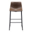 Banco Alto para Bistró - ZUO SMART - Varios Colores - Asiento y Respaldo Tapizados en Piel Sintética - Vintage Espresso