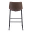 Banco Alto para Bistró - ZUO SMART - Varios Colores - Asiento y Respaldo Tapizados en Piel Sintética - Vintage Espresso