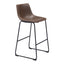 Banco Alto para Bistró - ZUO SMART - Varios Colores - Asiento y Respaldo Tapizados en Piel Sintética - Vintage Espresso