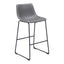 Banco Alto para Bistró - ZUO SMART - Varios Colores - Asiento y Respaldo Tapizados en Piel Sintética - Gris Carbón