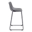 Banco Alto para Bistró - ZUO SMART - Varios Colores - Asiento y Respaldo Tapizados en Piel Sintética - Gris Carbón