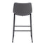 Banco Alto para Bistró - ZUO SMART - Varios Colores - Asiento y Respaldo Tapizados en Piel Sintética - Gris Carbón