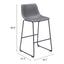 Banco Alto para Bistró - ZUO SMART - Varios Colores - Asiento y Respaldo Tapizados en Piel Sintética - Gris Carbón