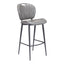 Banco Alto para Pub - ZUO TERRENCE - Vintage Gris - Asiento y Respaldo Tapizados en Piel Sintética