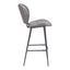 Banco Alto para Pub - ZUO TERRENCE - Vintage Gris - Asiento y Respaldo Tapizados en Piel Sintética