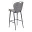 Banco Alto para Pub - ZUO TERRENCE - Vintage Gris - Asiento y Respaldo Tapizados en Piel Sintética
