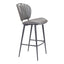 Banco Alto para Pub - ZUO TERRENCE - Vintage Gris - Asiento y Respaldo Tapizados en Piel Sintética