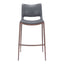 Banco Alto para Restaurante - ZUO ACE 53x55 109389 - Varios Colores - Asiento y Respaldo Tapizados en Piel Sintética