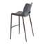 Banco Alto para Restaurante - ZUO ACE 53x55 109389 - Varios Colores - Asiento y Respaldo Tapizados en Piel Sintética