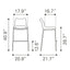 Banco Alto para Restaurante - ZUO ACE 53x55 109389 - Varios Colores - Asiento y Respaldo Tapizados en Piel Sintética