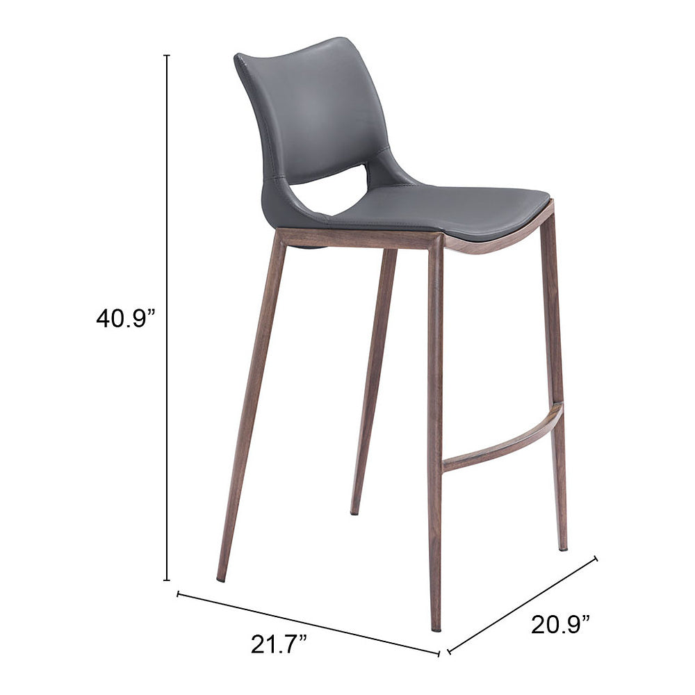 Banco Alto para Restaurante - ZUO ACE 53x55 109389 - Varios Colores - Asiento y Respaldo Tapizados en Piel Sintética