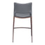 Banco Mostrador para Cafetería - ZUO ACE 51x57 109390 - Varios Colores - Asiento y Respaldo Tapizados en Piel Sintética