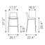 Banco Mostrador para Cafetería - ZUO ACE 51x57 109390 - Varios Colores - Asiento y Respaldo Tapizados en Piel Sintética