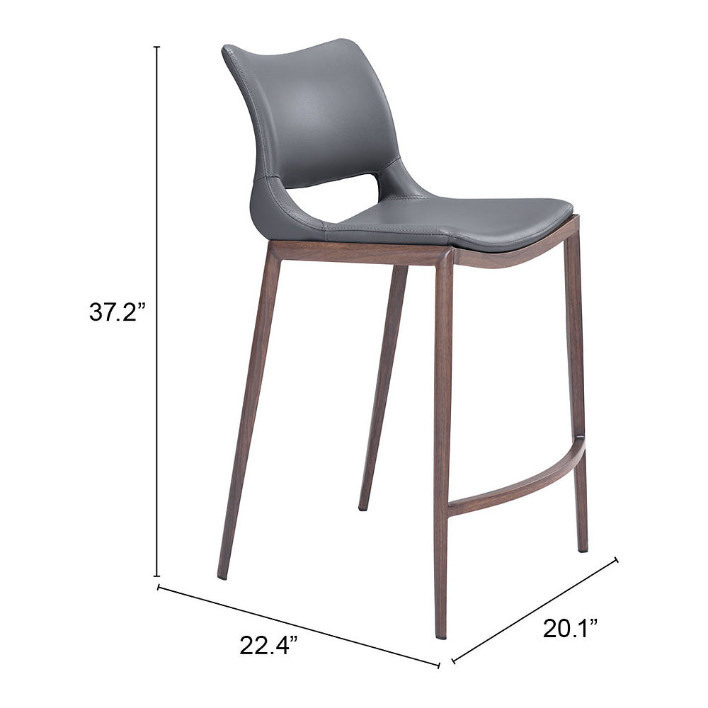 Banco Mostrador para Cafetería - ZUO ACE 51x57 109390 - Varios Colores - Asiento y Respaldo Tapizados en Piel Sintética