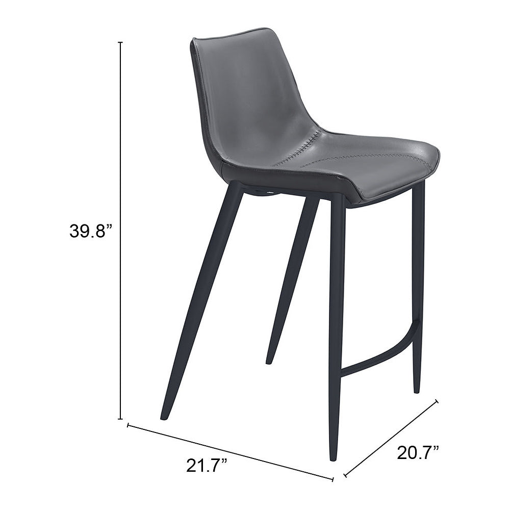 Banco Mostrador para Bar y Barra - ZUO MAGNUS 53x55 109392 - Varios Colores - Asiento y Respaldo Tapizados en Piel Sintética