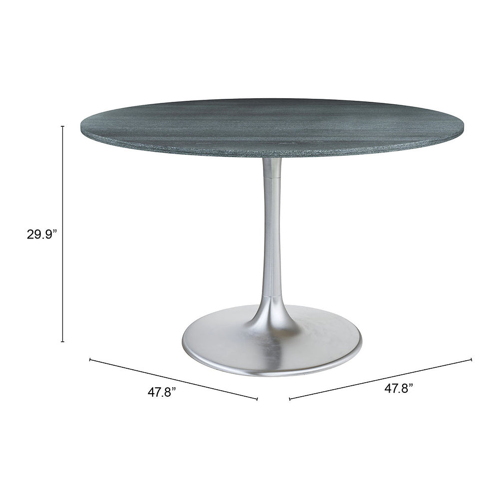 Mesa de Comedor para Food Court - ZUO METROPOLIS - Varios Colores - Cubierta de Mármol Natural y Estructura de Hierro