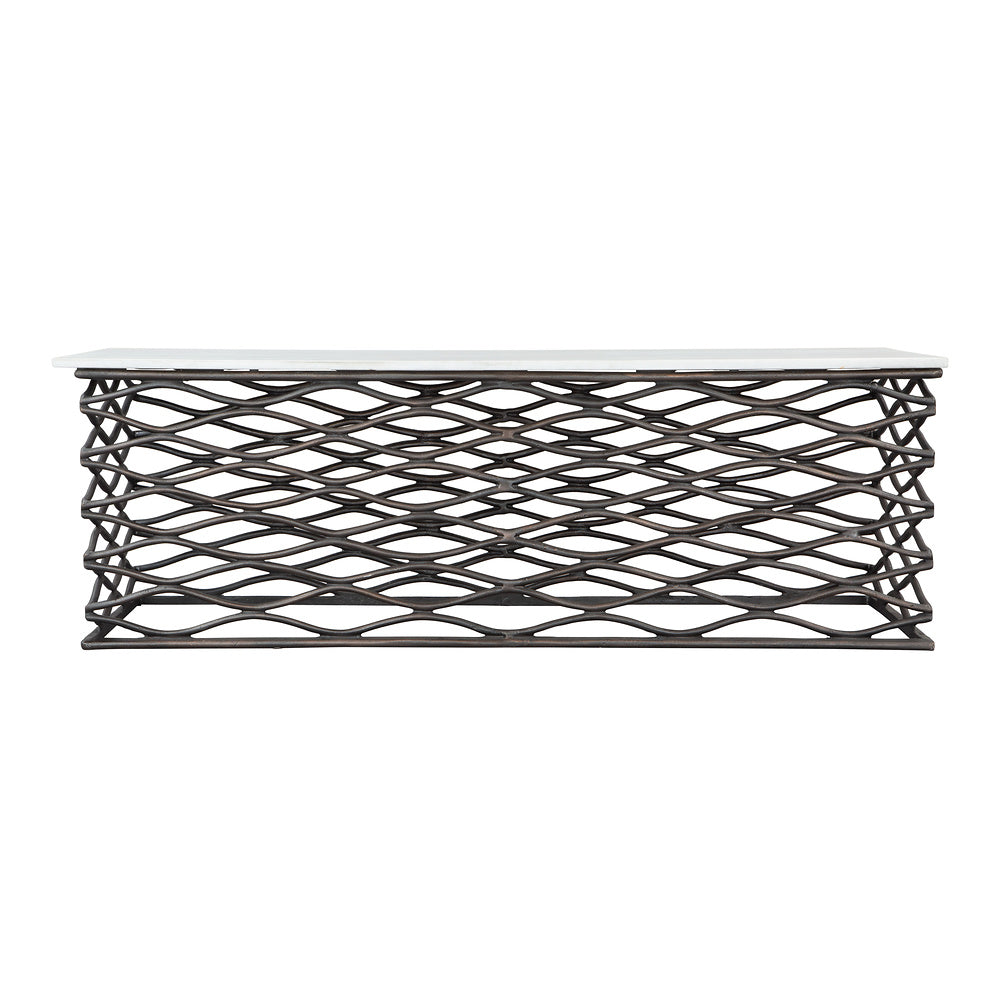 Mesa de Centro para Lounge - ZUO DUCHESS - Varios Colores - Cubierta de Mármol Natural y Estructura de Aluminio Chapado