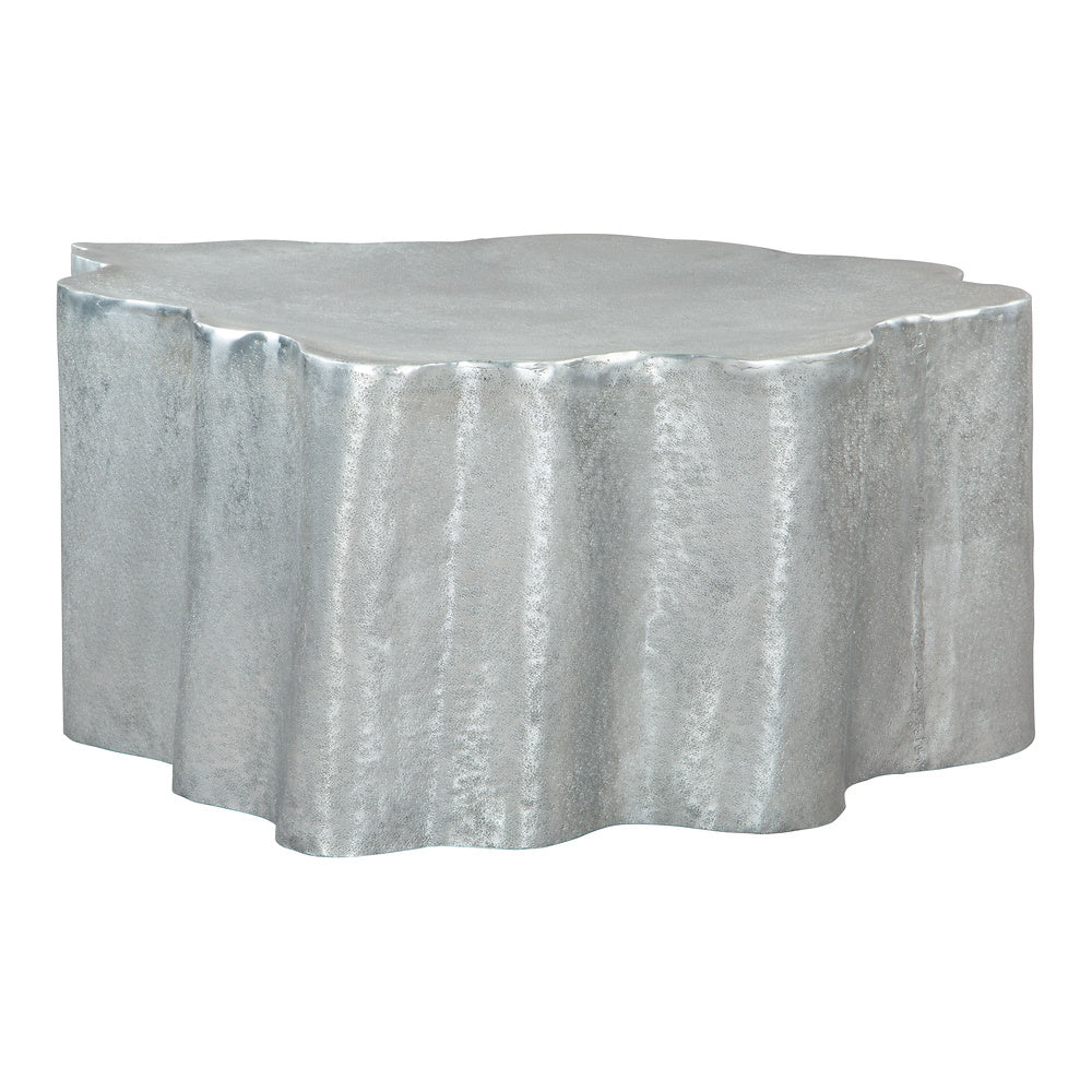 Mesa de Centro para Lounge - ZUO KORTHA - Plata Antigua - Estructura y Cubierta en Aluminio con Recubrimiento en Polvo