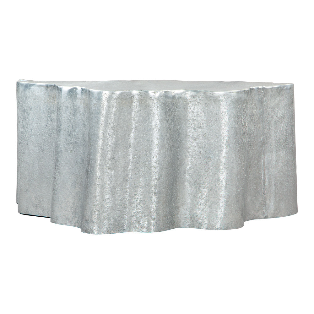 Mesa de Centro para Lounge - ZUO KORTHA - Plata Antigua - Estructura y Cubierta en Aluminio con Recubrimiento en Polvo