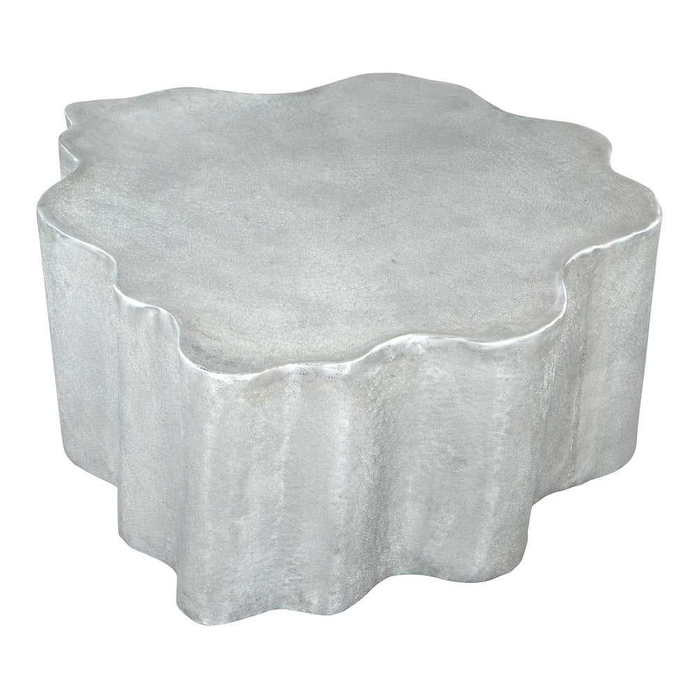 Mesa de Centro para Lounge - ZUO KORTHA - Plata Antigua - Estructura y Cubierta en Aluminio con Recubrimiento en Polvo