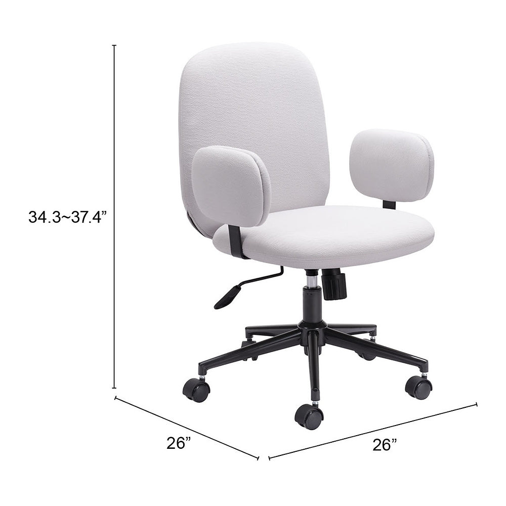 Silla de Oficina Secretarial para Coworking - ZUO LIONEL - Varios Colores - Asiento y Respaldo Tapizados - Beige