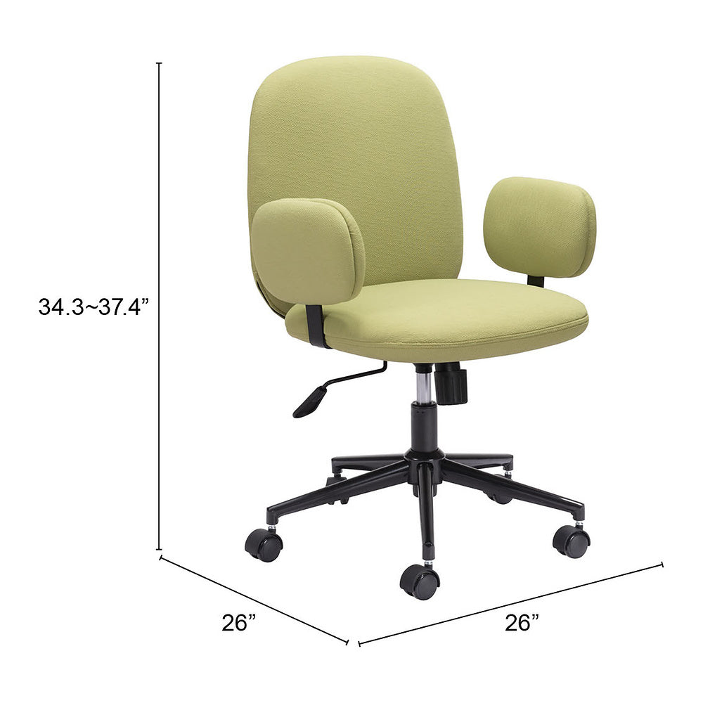 Silla de Oficina Secretarial para Coworking - ZUO LIONEL - Varios Colores - Asiento y Respaldo Tapizados - Verde Olivo