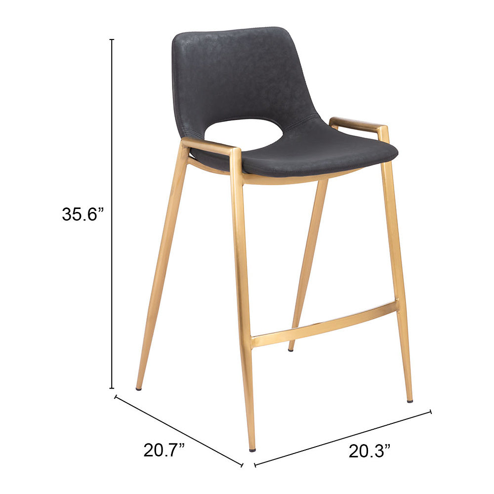 Banco Mostrador para Barra de Hotel - ZUO DESI 52x53 109552 - Varios Colores - Asiento y Respaldo Tapizados en Piel Sintética