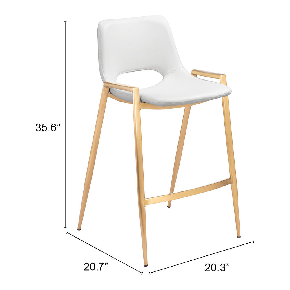 Banco Mostrador para Barra de Hotel - ZUO DESI 52x53 109553 - Varios Colores - Asiento y Respaldo Tapizados en Piel Sintética