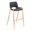 Banco Alto para Comedor de Empresa - ZUO DESI 53x55 109555 - Varios Colores - Asiento y Respaldo Tapizados en Piel Sintética