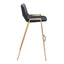 Banco Alto para Comedor de Empresa - ZUO DESI 53x55 109555 - Varios Colores - Asiento y Respaldo Tapizados en Piel Sintética