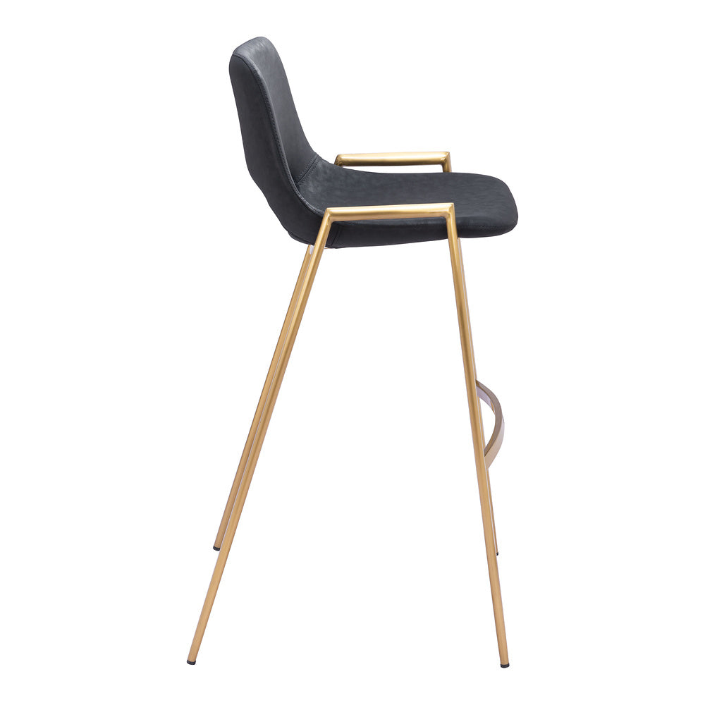 Banco Alto para Comedor de Empresa - ZUO DESI 53x55 109555 - Varios Colores - Asiento y Respaldo Tapizados en Piel Sintética