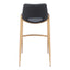 Banco Alto para Comedor de Empresa - ZUO DESI 53x55 109555 - Varios Colores - Asiento y Respaldo Tapizados en Piel Sintética