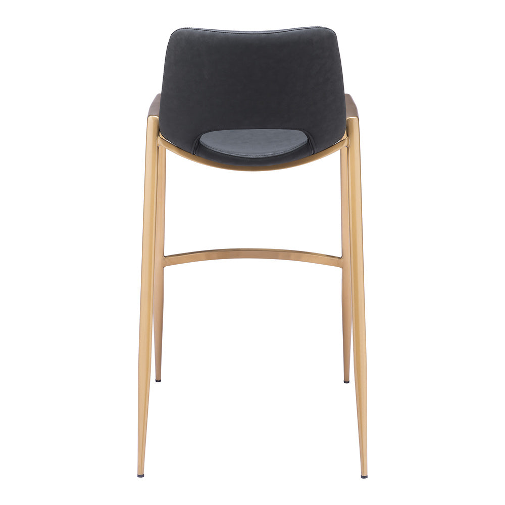 Banco Alto para Comedor de Empresa - ZUO DESI 53x55 109555 - Varios Colores - Asiento y Respaldo Tapizados en Piel Sintética