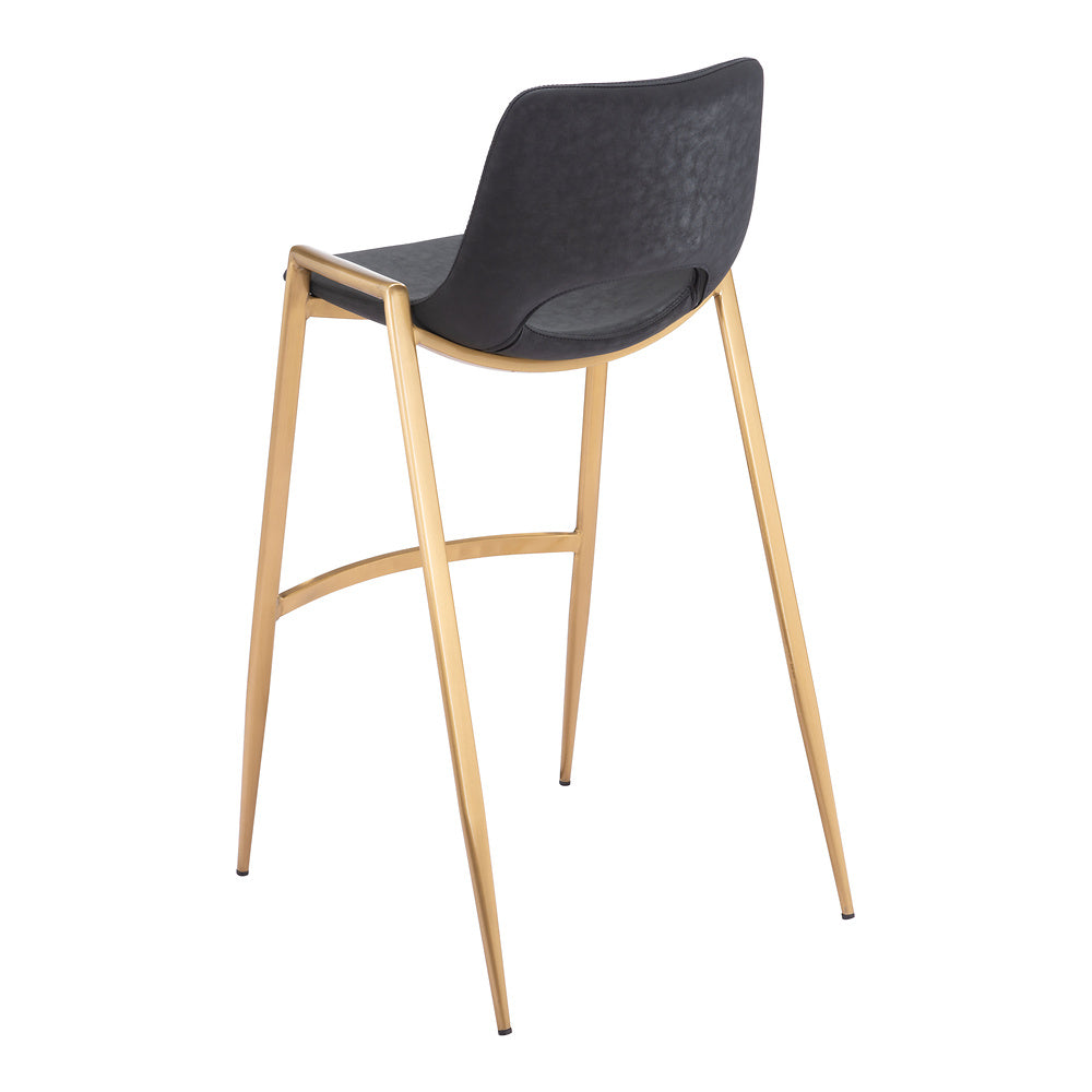 Banco Alto para Comedor de Empresa - ZUO DESI 53x55 109555 - Varios Colores - Asiento y Respaldo Tapizados en Piel Sintética