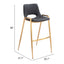 Banco Alto para Comedor de Empresa - ZUO DESI 53x55 109555 - Varios Colores - Asiento y Respaldo Tapizados en Piel Sintética