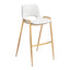 Banco Alto para Comedor de Empresa - ZUO DESI 53x55 109556 - Varios Colores - Asiento y Respaldo Tapizados en Piel Sintética