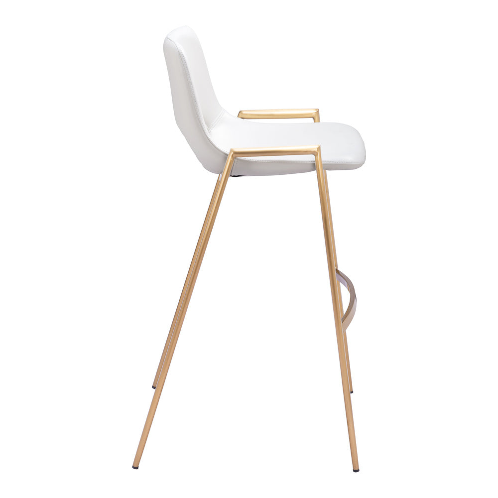 Banco Alto para Comedor de Empresa - ZUO DESI 53x55 109556 - Varios Colores - Asiento y Respaldo Tapizados en Piel Sintética