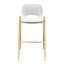 Banco Alto para Comedor de Empresa - ZUO DESI 53x55 109556 - Varios Colores - Asiento y Respaldo Tapizados en Piel Sintética
