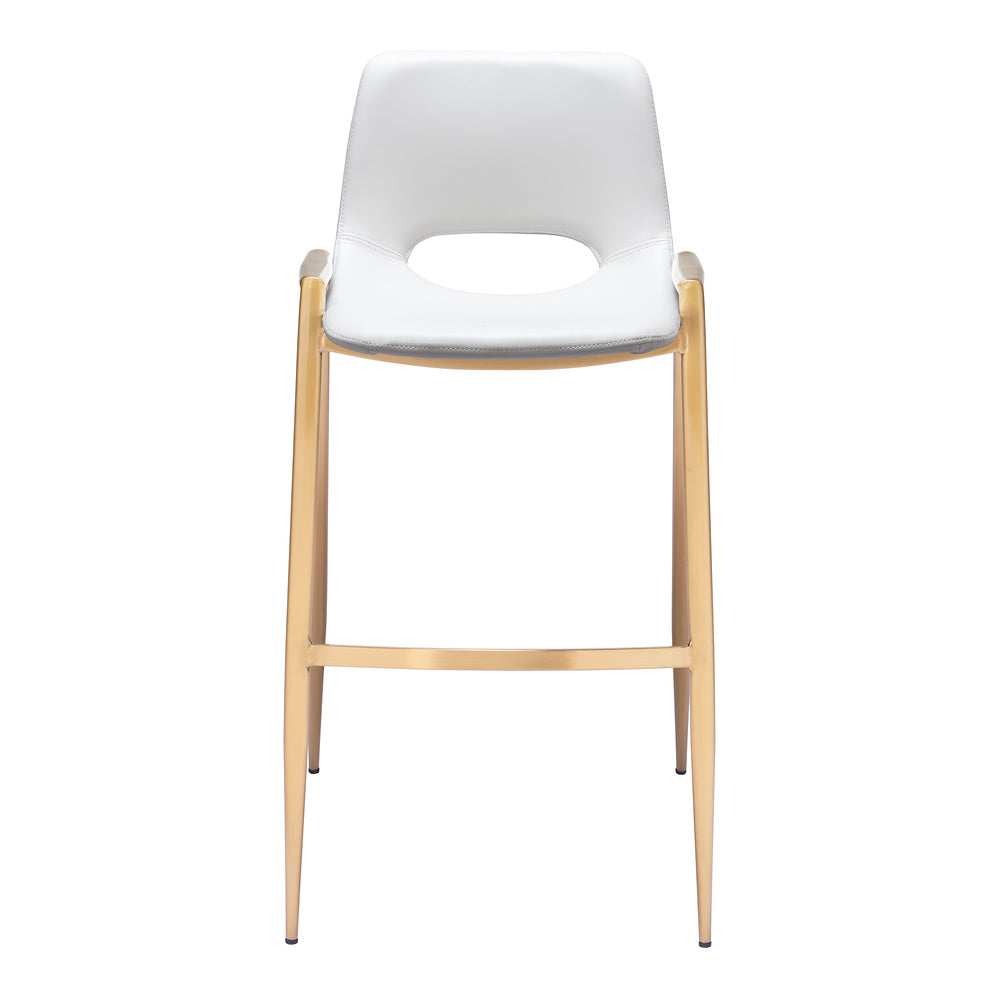 Banco Alto para Comedor de Empresa - ZUO DESI 53x55 109556 - Varios Colores - Asiento y Respaldo Tapizados en Piel Sintética