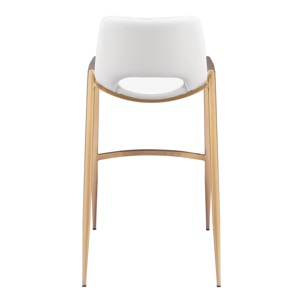 Banco Alto para Comedor de Empresa - ZUO DESI 53x55 109556 - Varios Colores - Asiento y Respaldo Tapizados en Piel Sintética