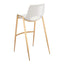 Banco Alto para Comedor de Empresa - ZUO DESI 53x55 109556 - Varios Colores - Asiento y Respaldo Tapizados en Piel Sintética