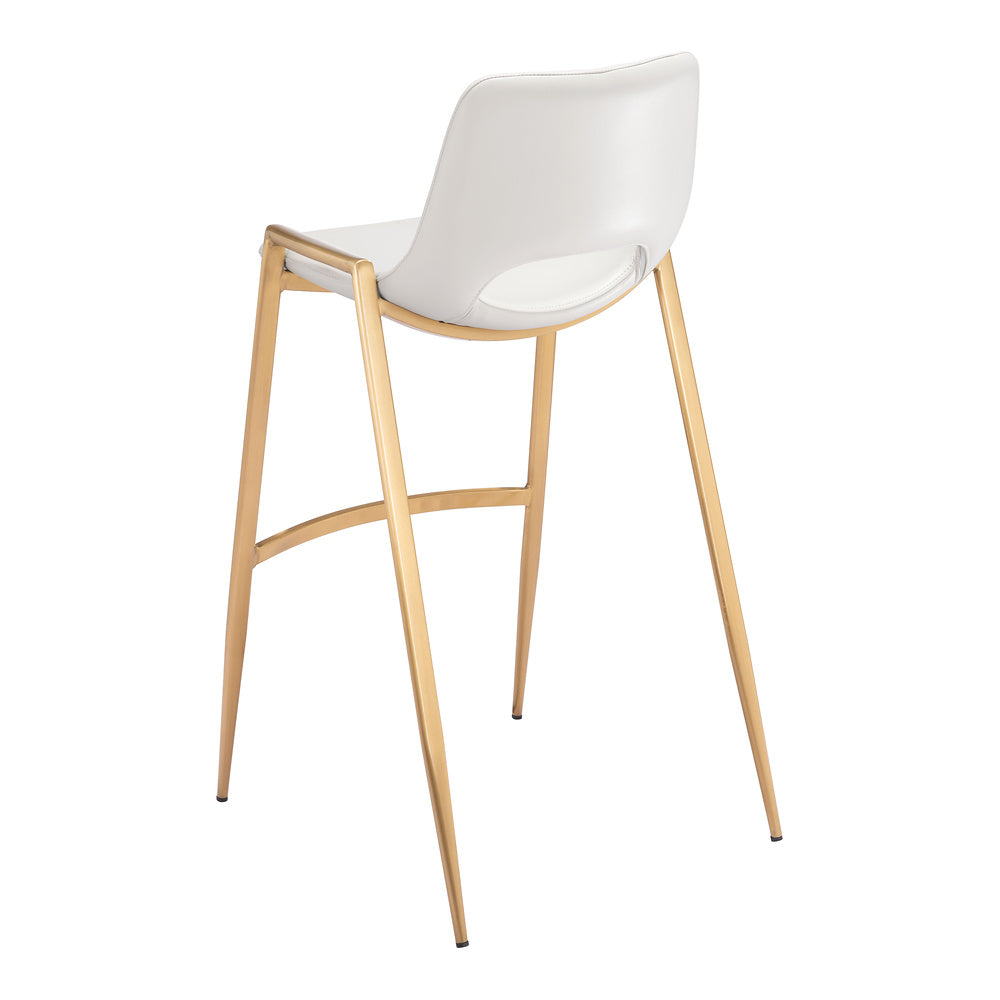 Banco Alto para Comedor de Empresa - ZUO DESI 53x55 109556 - Varios Colores - Asiento y Respaldo Tapizados en Piel Sintética
