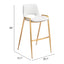 Banco Alto para Comedor de Empresa - ZUO DESI 53x55 109556 - Varios Colores - Asiento y Respaldo Tapizados en Piel Sintética