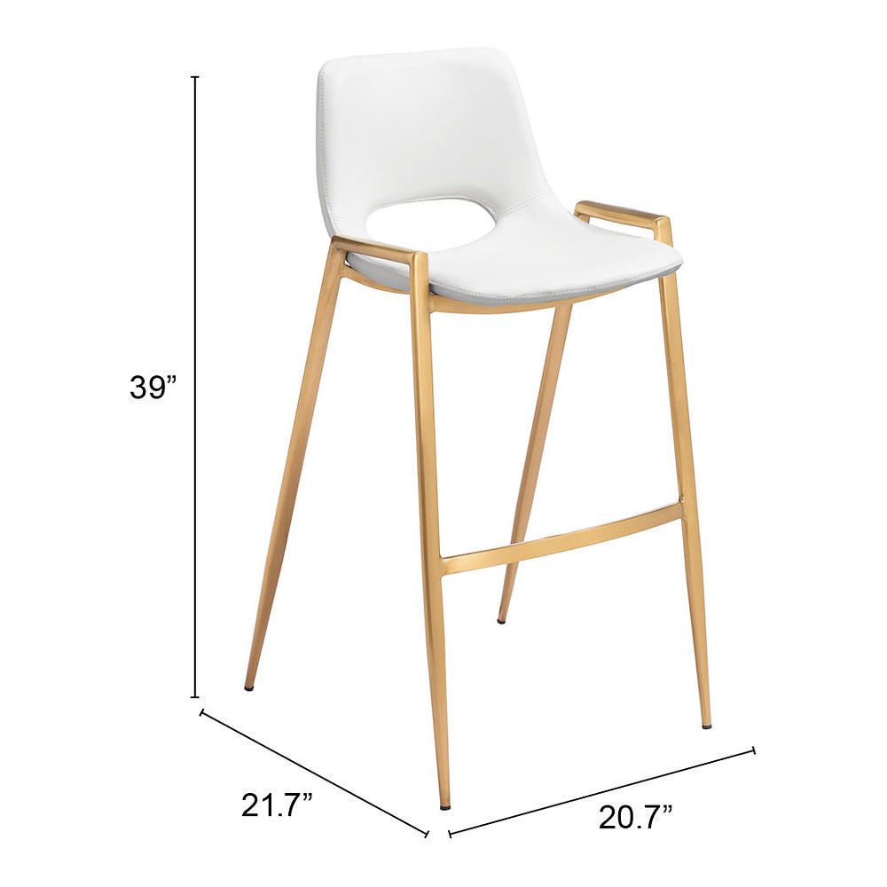 Banco Alto para Comedor de Empresa - ZUO DESI 53x55 109556 - Varios Colores - Asiento y Respaldo Tapizados en Piel Sintética