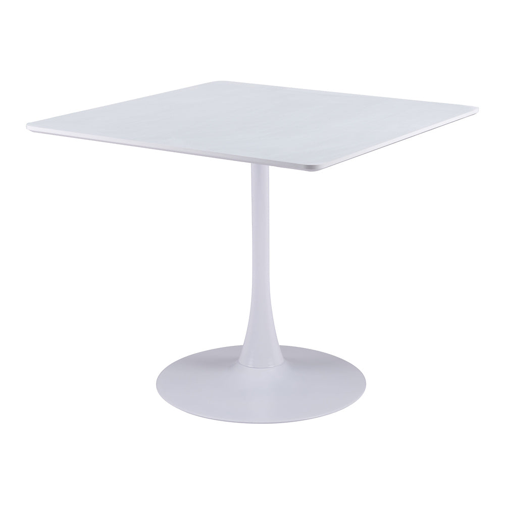 Mesa de Comedor para Salón de Eventos - ZUO MOLLY - Blanco - Cubierta de MDF Símil Madera y Estructura de Acero con Recubrimiento en Polvo