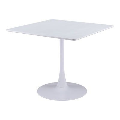 Mesa de Comedor para Salón de Eventos - ZUO MOLLY - Blanco - Cubierta de MDF Símil Madera y Estructura de Acero con Recubrimiento en Polvo